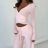 Mila Wrap Lounge Set in Pink
