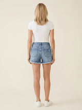 Caroline | Frayed-Hem Denim Shorts - Tillybelle