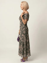 Clara | Off-Shoulder Gathered Midi Dress - Tillybelle