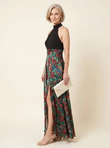 Cleo | Halter Bodice Floral Maxi Dress - Tillybelle