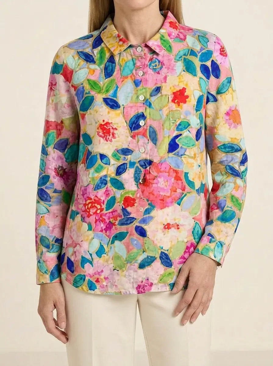 Cora | Floral Collared Blouse - Print 1 - Tillybelle