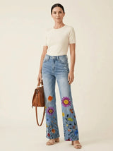 Flora | Wide-Leg Patterned Trousers - Tillybelle