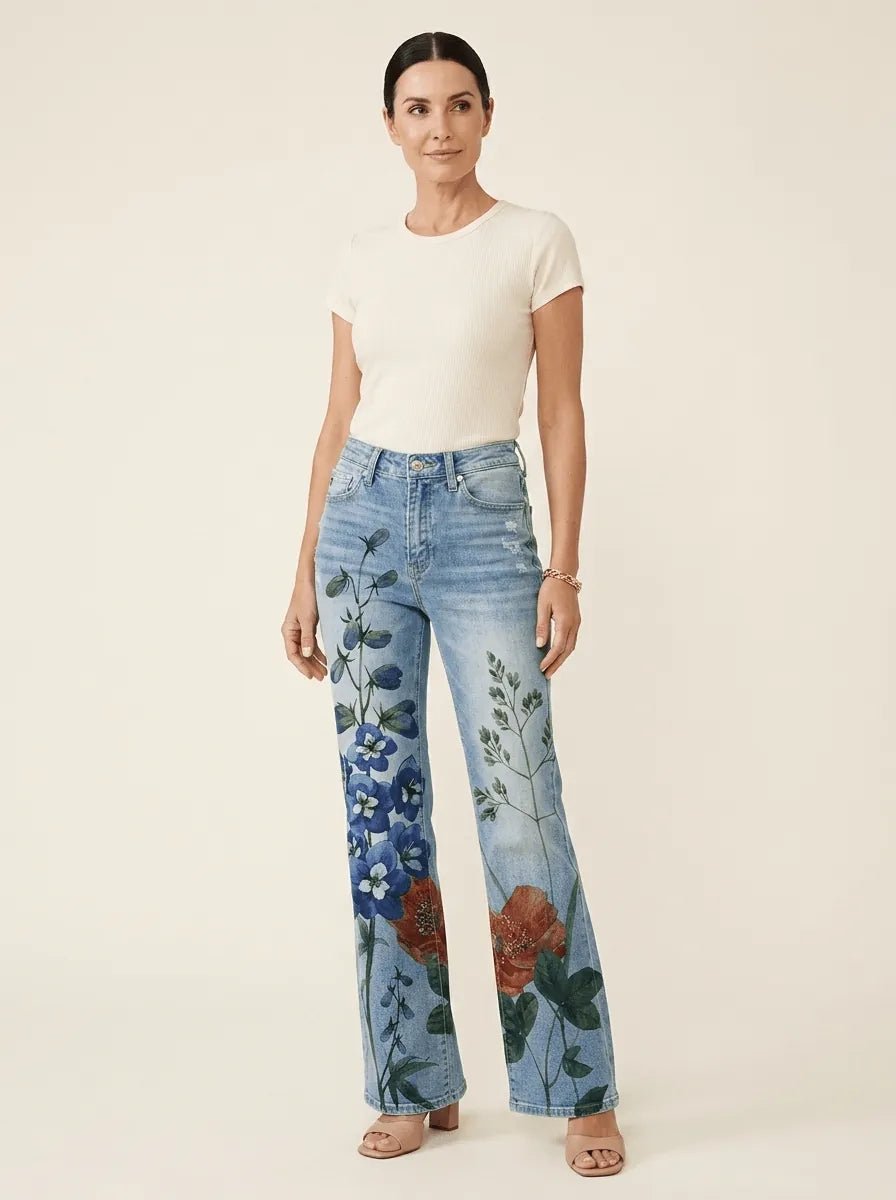Flora | Wide-Leg Patterned Trousers - Tillybelle