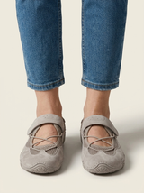 Noa Orthopedic Comfort Flat in Grey, front