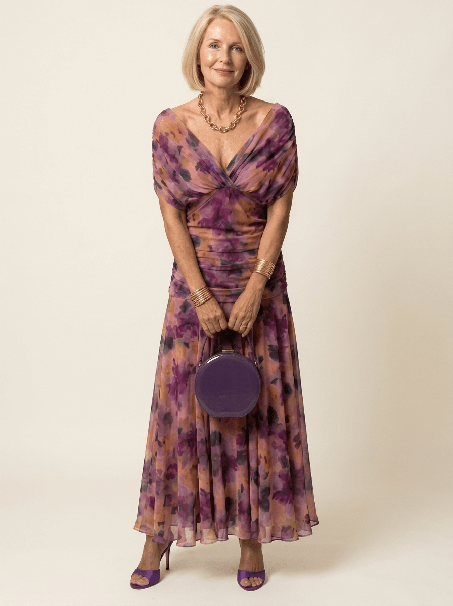 Clara | Off-Shoulder Gathered Midi Dress - Tillybelle