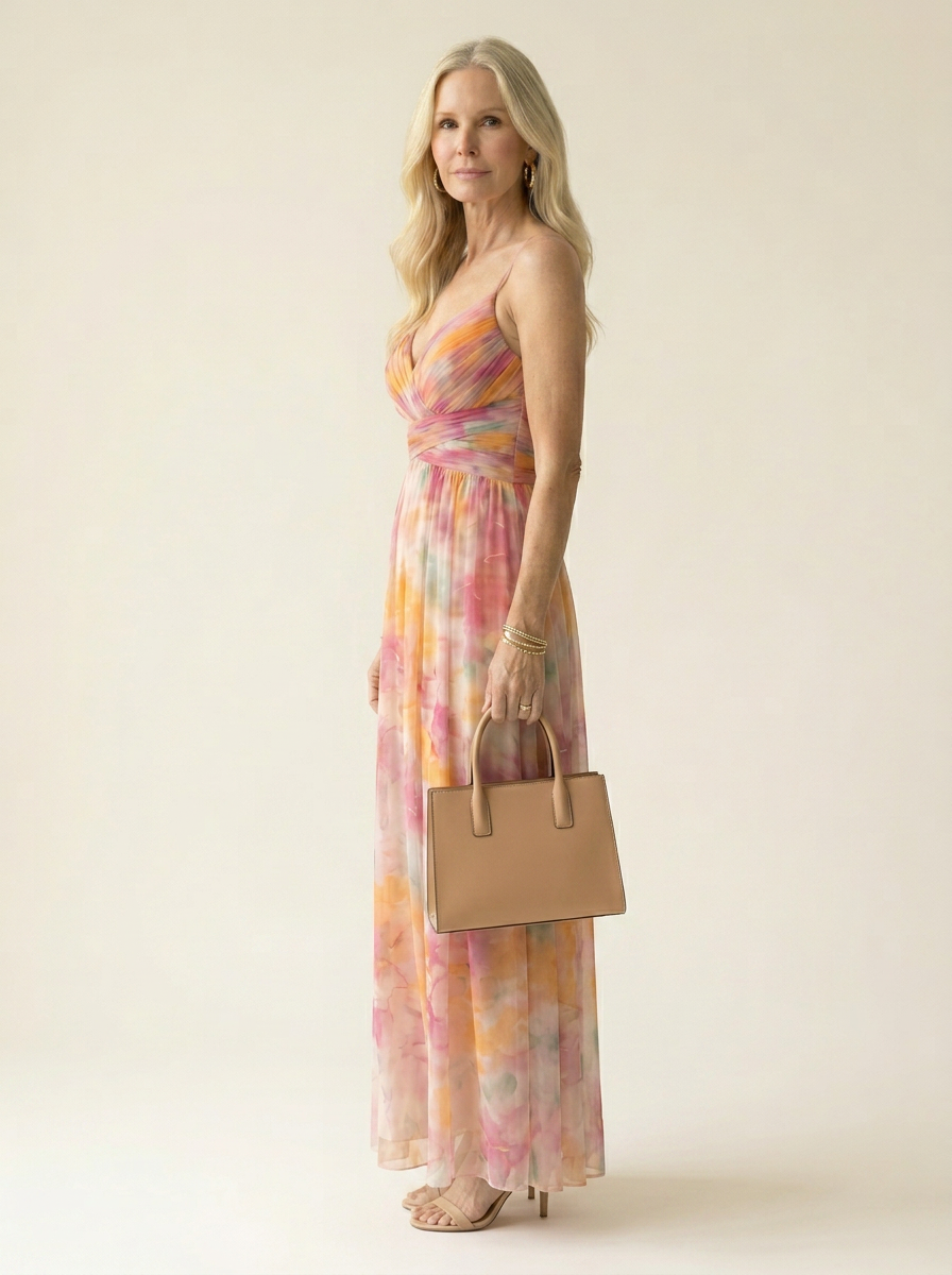 Lena Soft Wrap Maxi Dress Multicolor side