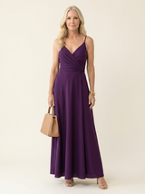 Lena Soft Wrap Maxi Dress Purple front