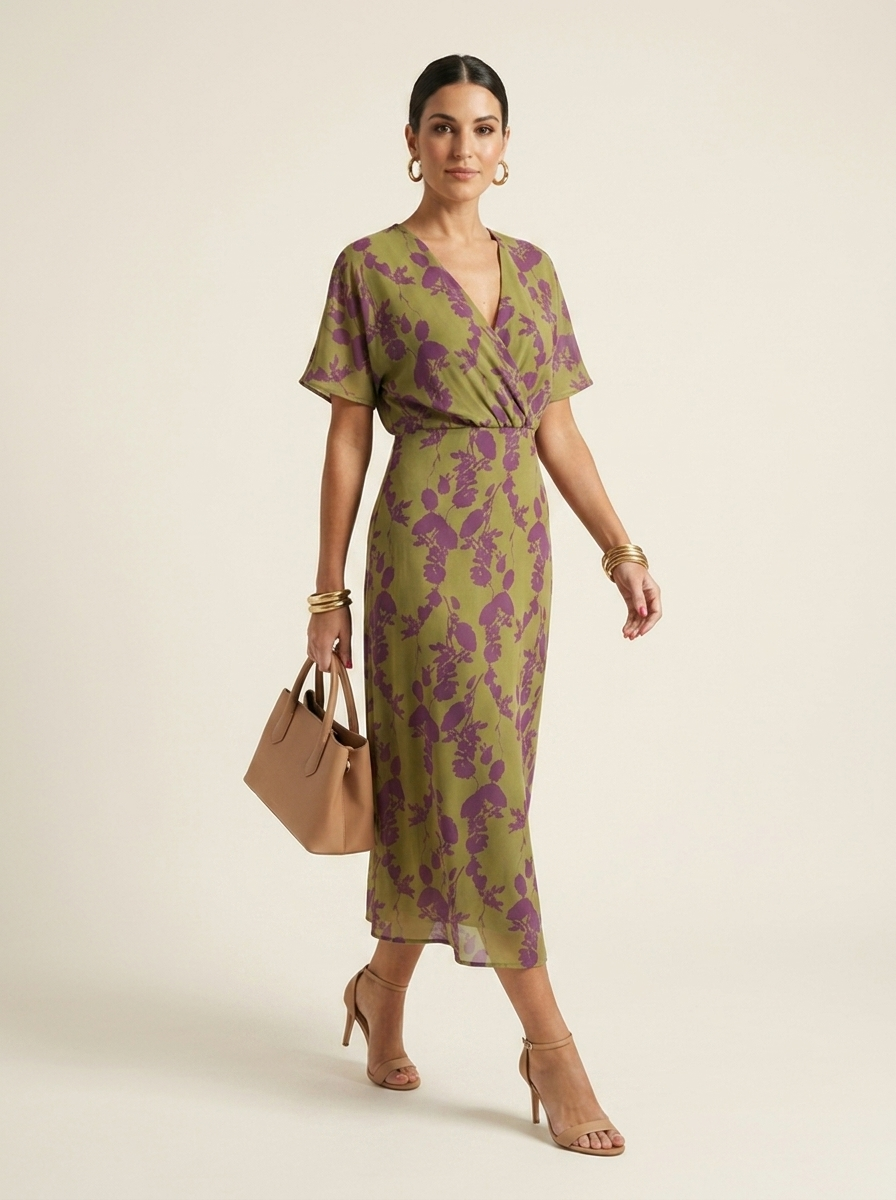 Maren Relaxed Floral Midi Dress front