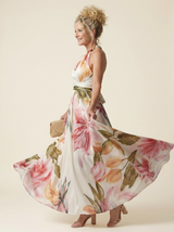 Isla Light Floral Maxi Dress White side