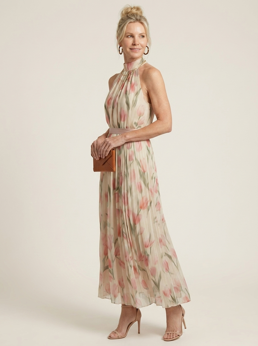 Neve Halter Neck Floral Midi Dress side