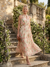 Neve Halter Neck Floral Midi Dress lifestyle