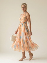 Solene Soft Halter Midi Dress three-quarter