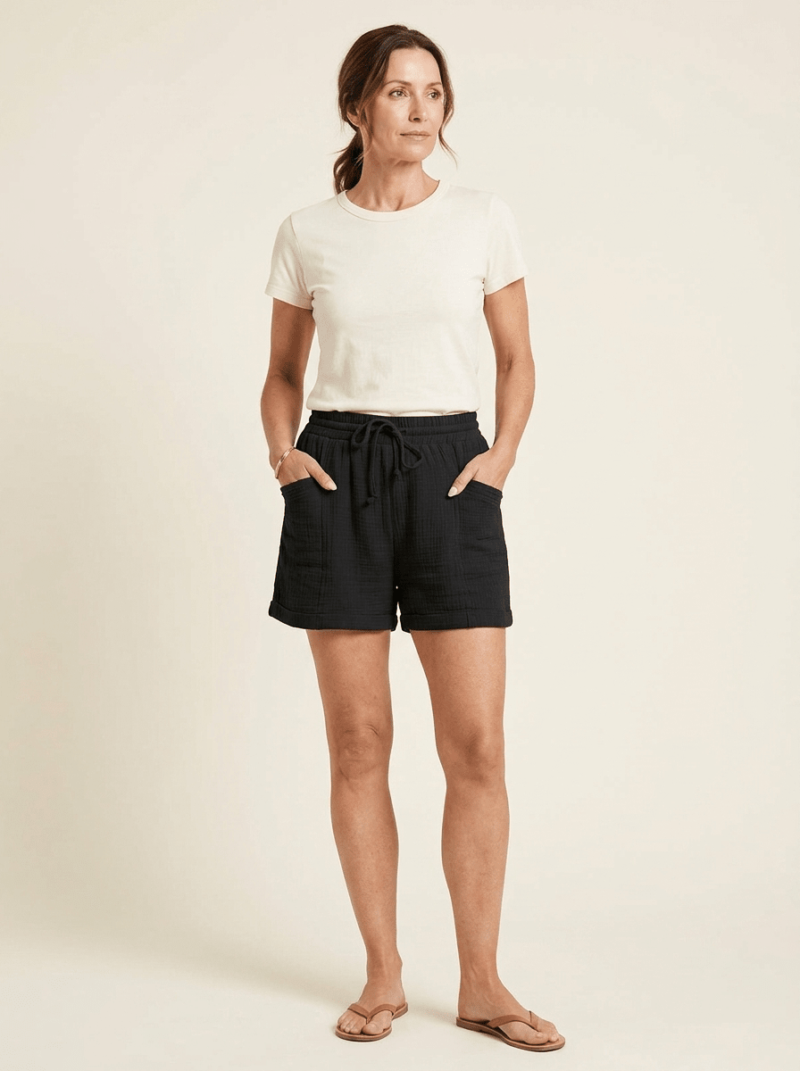 Maya Drawstring Shorts Black