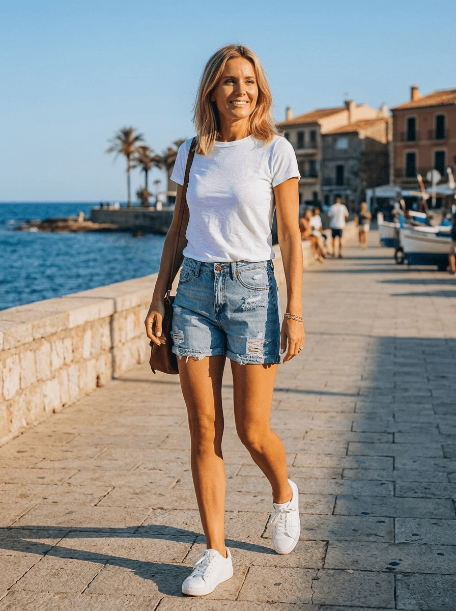 Paige Distressed Denim Shorts lifestyle