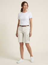 Jenna Utility Cargo Shorts White