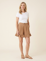 Jacklyn High-Waist Ruffle Shorts Khaki front