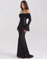 Genevieve | Off-Shoulder Lace Maxi Gown