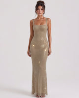 Aurelia | Rhinestone Sheer Maxi Gown