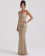 Aurelia | Rhinestone Sheer Maxi Gown