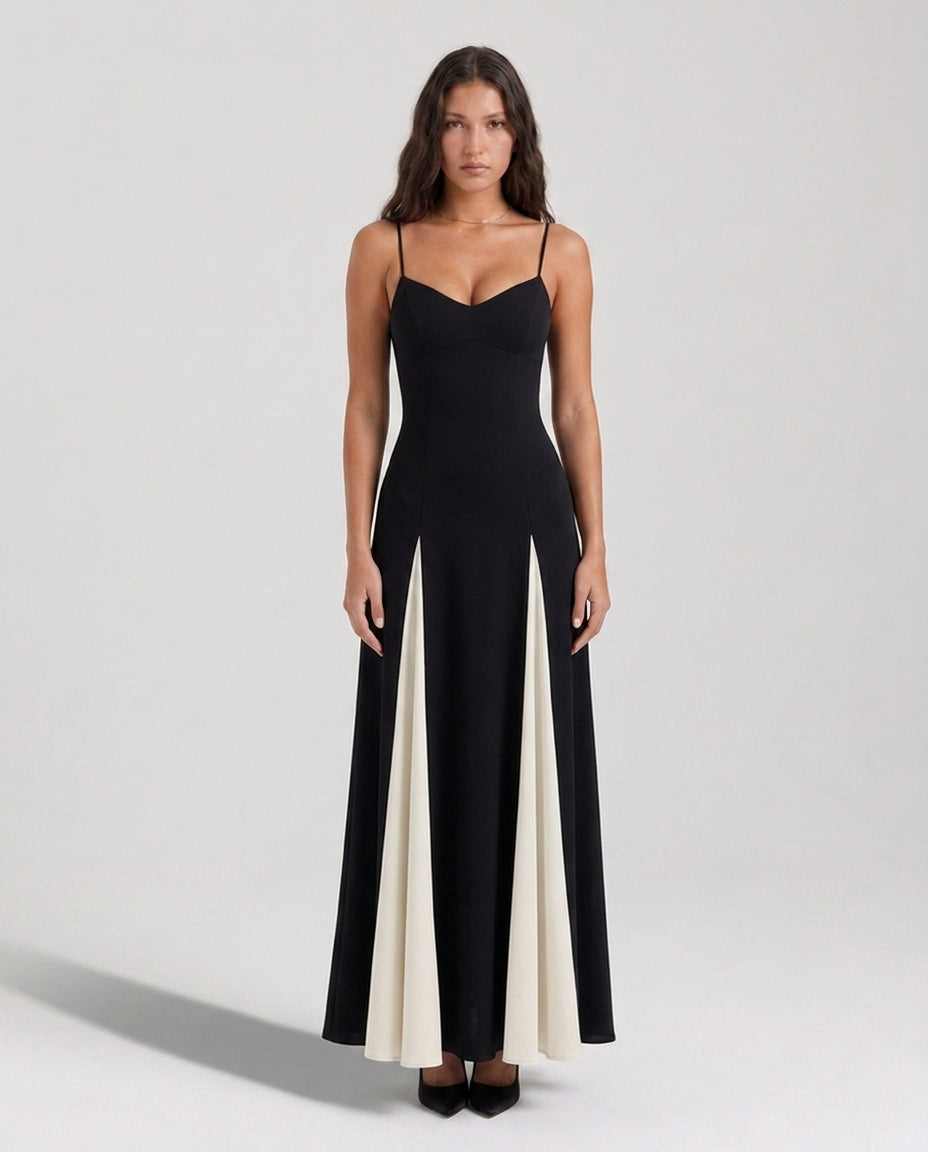 Riviera | Paneled A-Line Maxi Dress