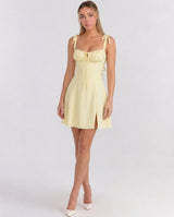 Soleil | Lace-Up Corset Midi Dress