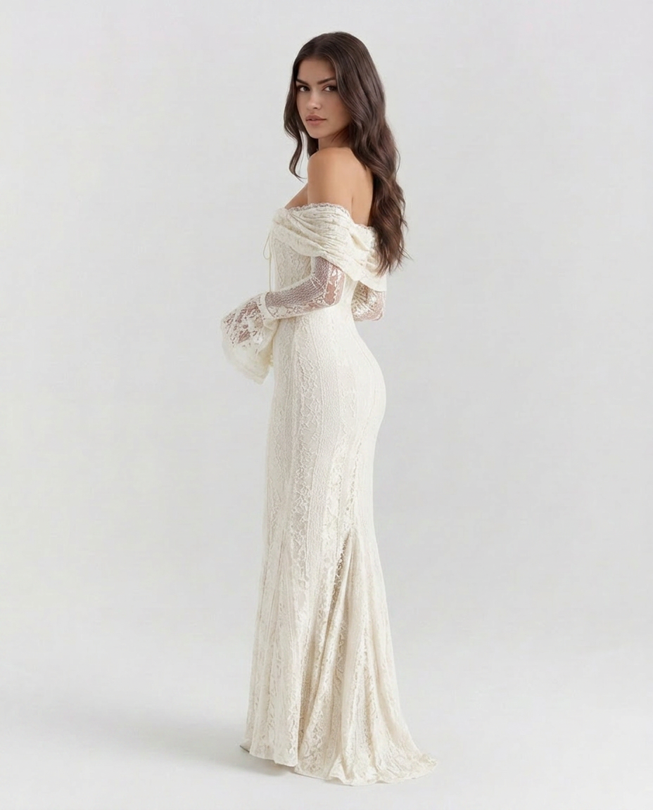 Genevieve | Off-Shoulder Lace Maxi Gown