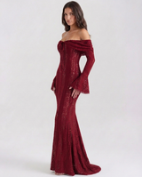 Genevieve | Off-Shoulder Lace Maxi Gown