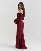 Genevieve | Off-Shoulder Lace Maxi Gown