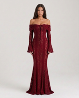 Genevieve | Off-Shoulder Lace Maxi Gown