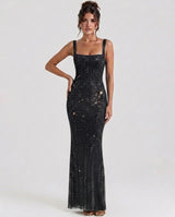 Aurelia | Rhinestone Sheer Maxi Gown