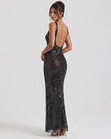 Aurelia | Rhinestone Sheer Maxi Gown