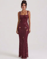 Aurelia | Rhinestone Sheer Maxi Gown