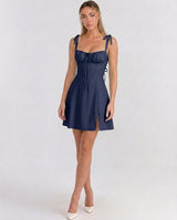Soleil | Lace-Up Corset Midi Dress