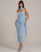 Liora | Mesh Corset Maxi Set
