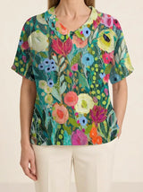 Ivy | Floral Art-Print Blouse - Multicolored - Tillybelle