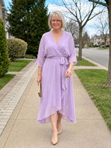Louisa | Chiffon V-Neck Dress - Lilac - Tillybelle