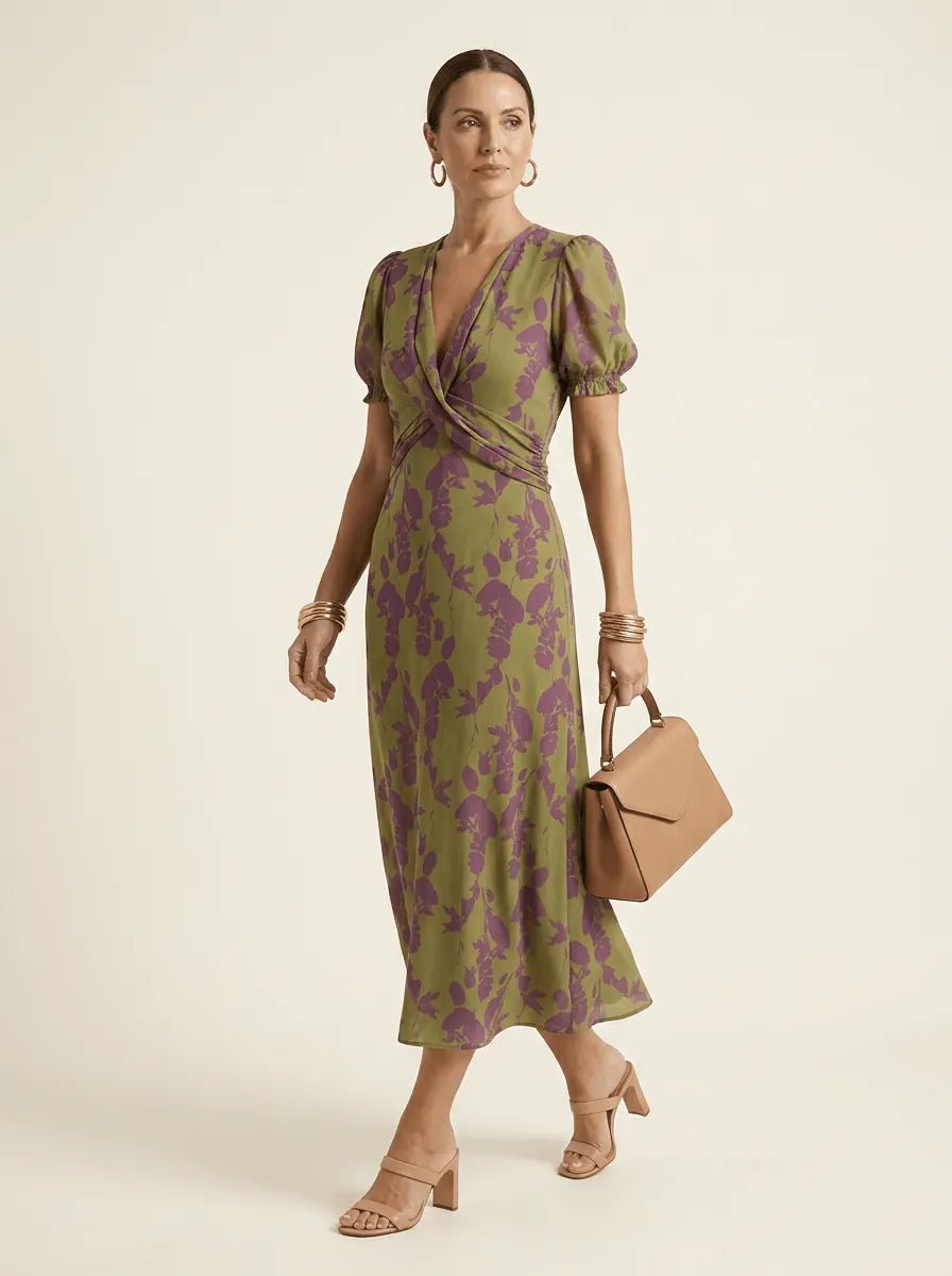 Maren | Relaxed Floral Midi Dress - Tillybelle