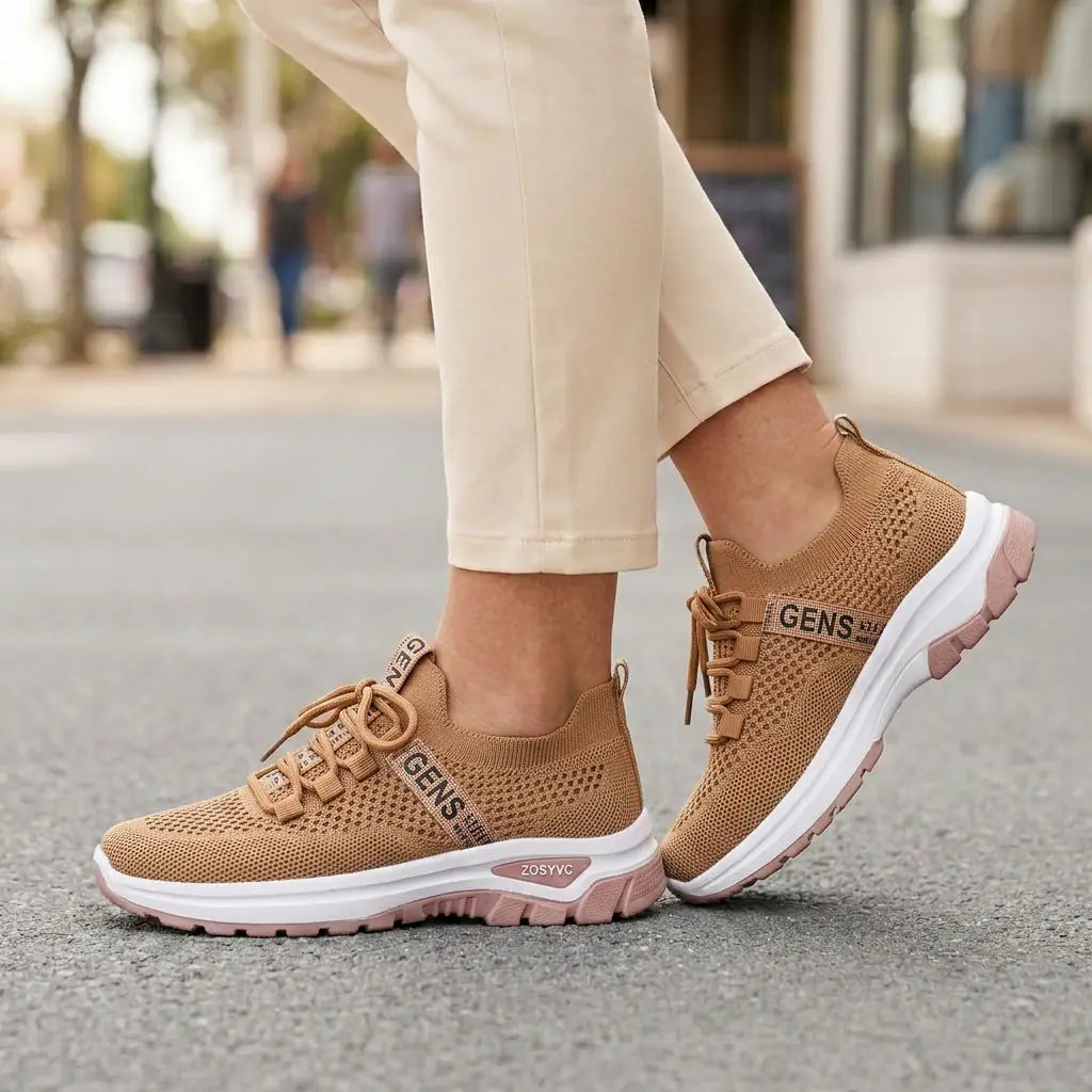 Montreal | Orthopedic Breathable Trainers - Tawny - Tillybelle