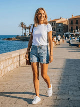 Paige | Distressed Denim Shorts - Tillybelle