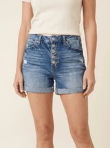 Penelope | High-Waist Denim Shorts - Tillybelle