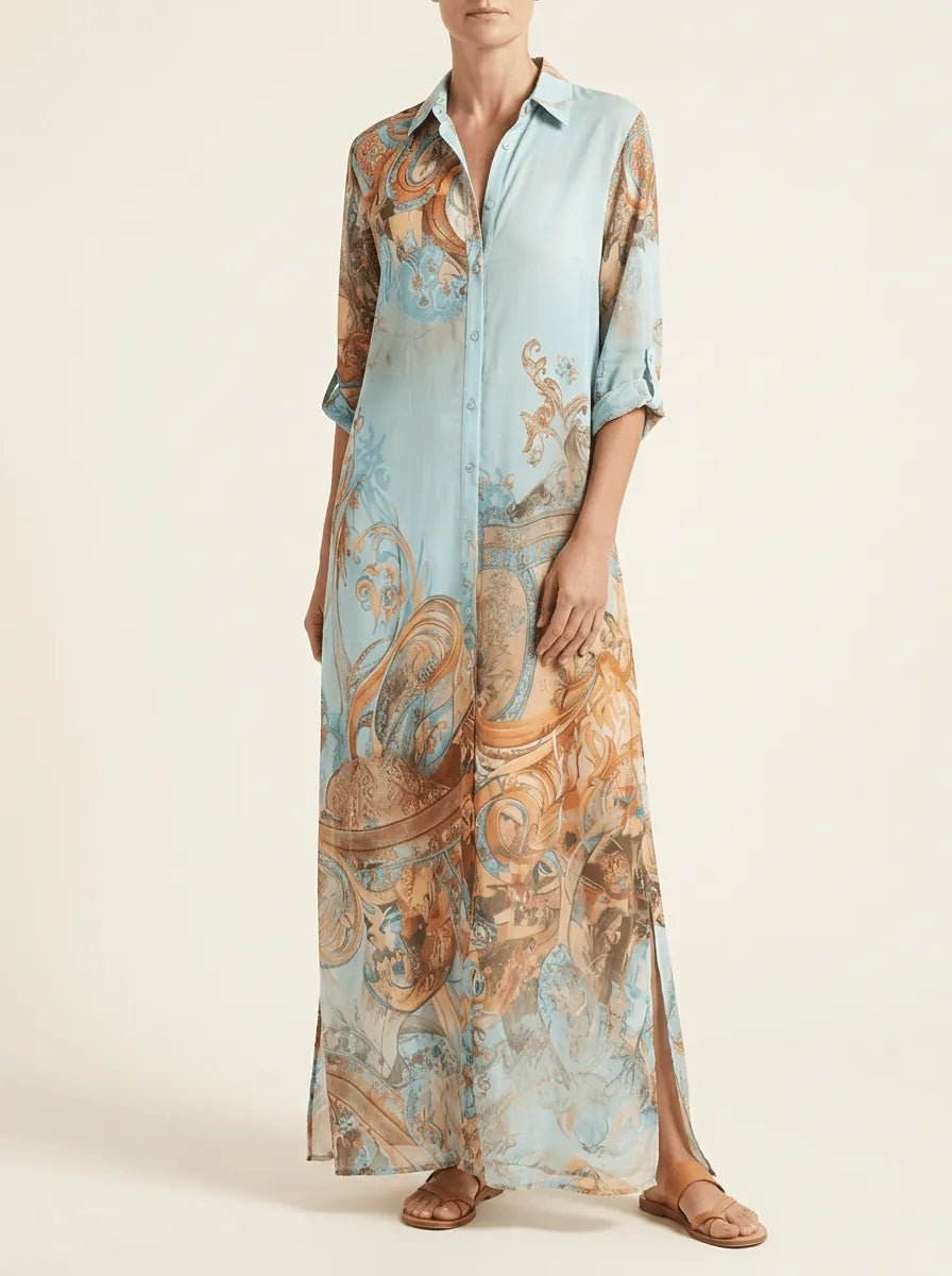 Saskia | Baroque Print Maxi Dress - Tillybelle
