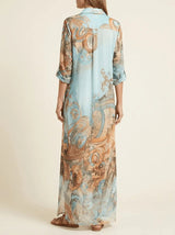 Saskia | Baroque Print Maxi Dress - Tillybelle