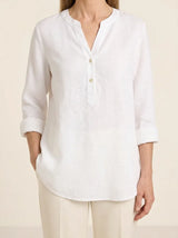 Scarlett | Relaxed Button-Down Blouse - White - Tillybelle