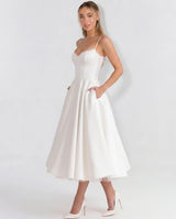 Selene Sweetheart Tulle Midi Dress - White - Tillybelle