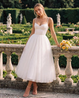 Selene Sweetheart Tulle Midi Dress - White - Tillybelle