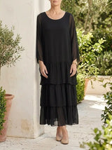 Susan | Tiered Maxi Dress - Black - Tillybelle
